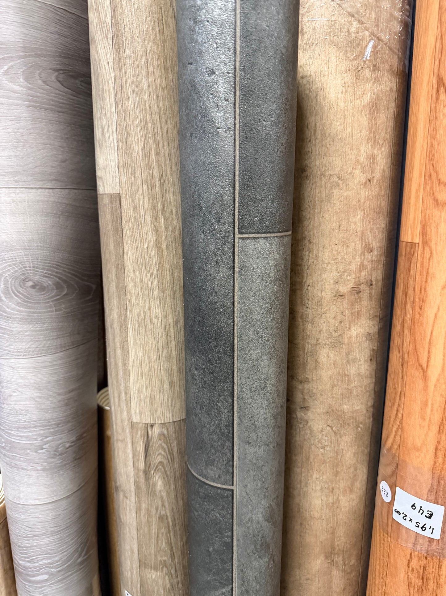 Antraciet Tegelmotief Vinyl Restpartij | 1,55x1,80mtr