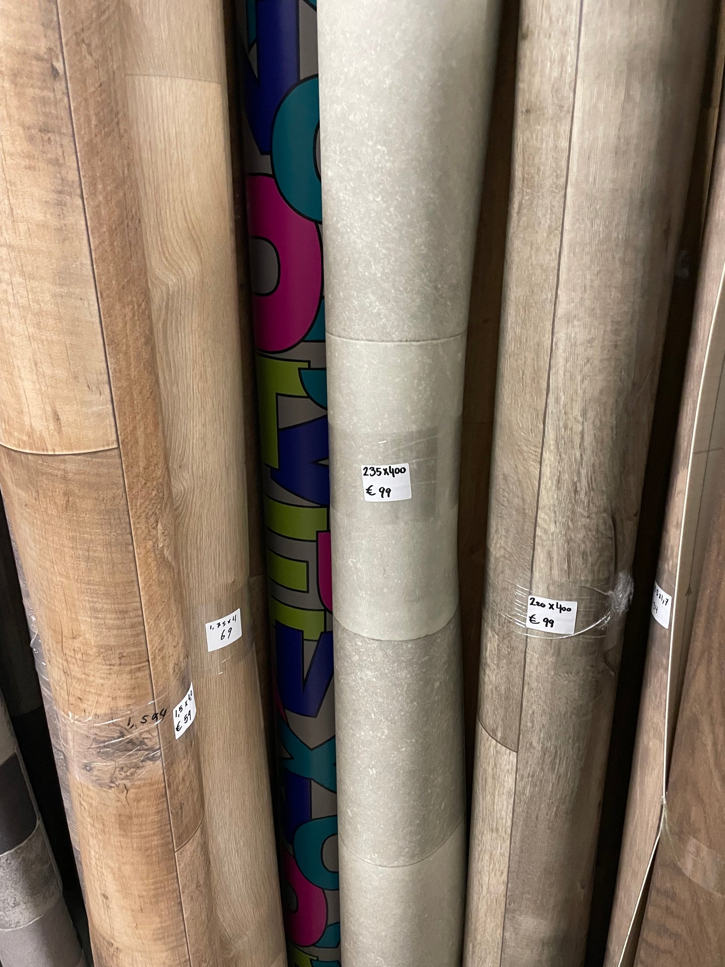 Licht Tegelmotief Vloerzeil Vinyl Restpartij | 2,35x4,00mtr