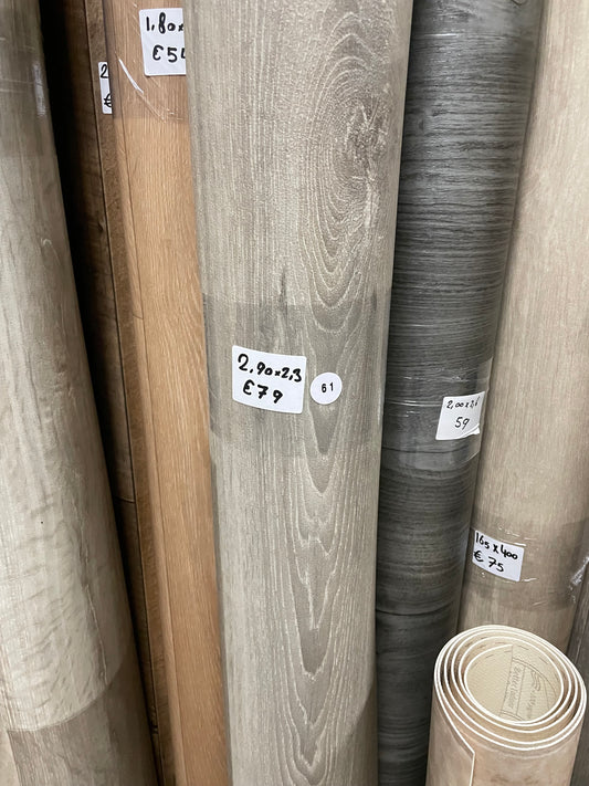 Greige Landelijk Eiken Vinyl Restpartij | 2,30x2,90mtr