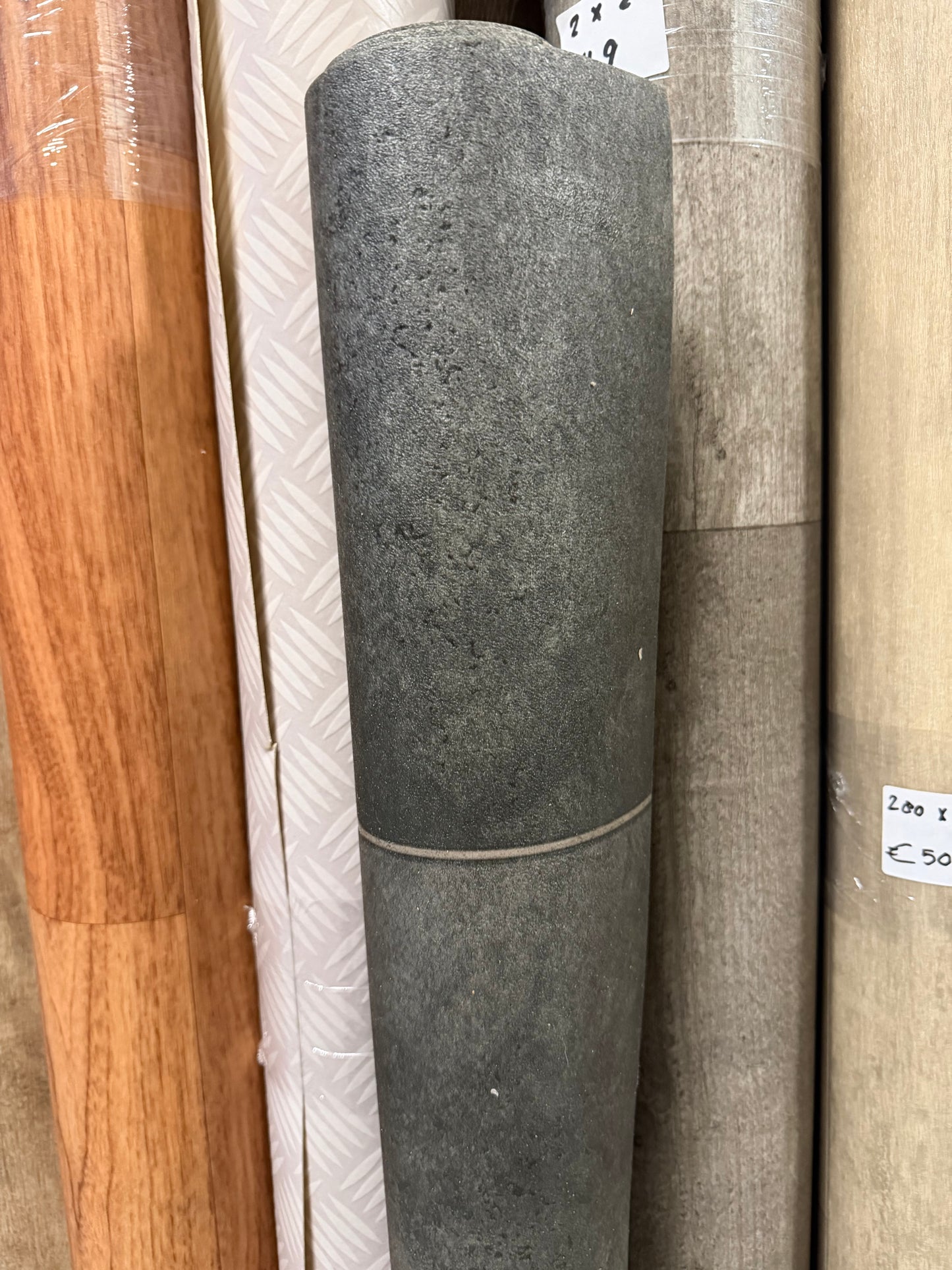 Antraciet Tegelmotief WC/Toilet Vinyl Restpartij | 1,00x1,25mtr