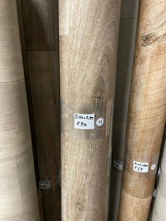 Licht Naturel Eiken Vinyl Restpartij | 2,40x3,95mtr