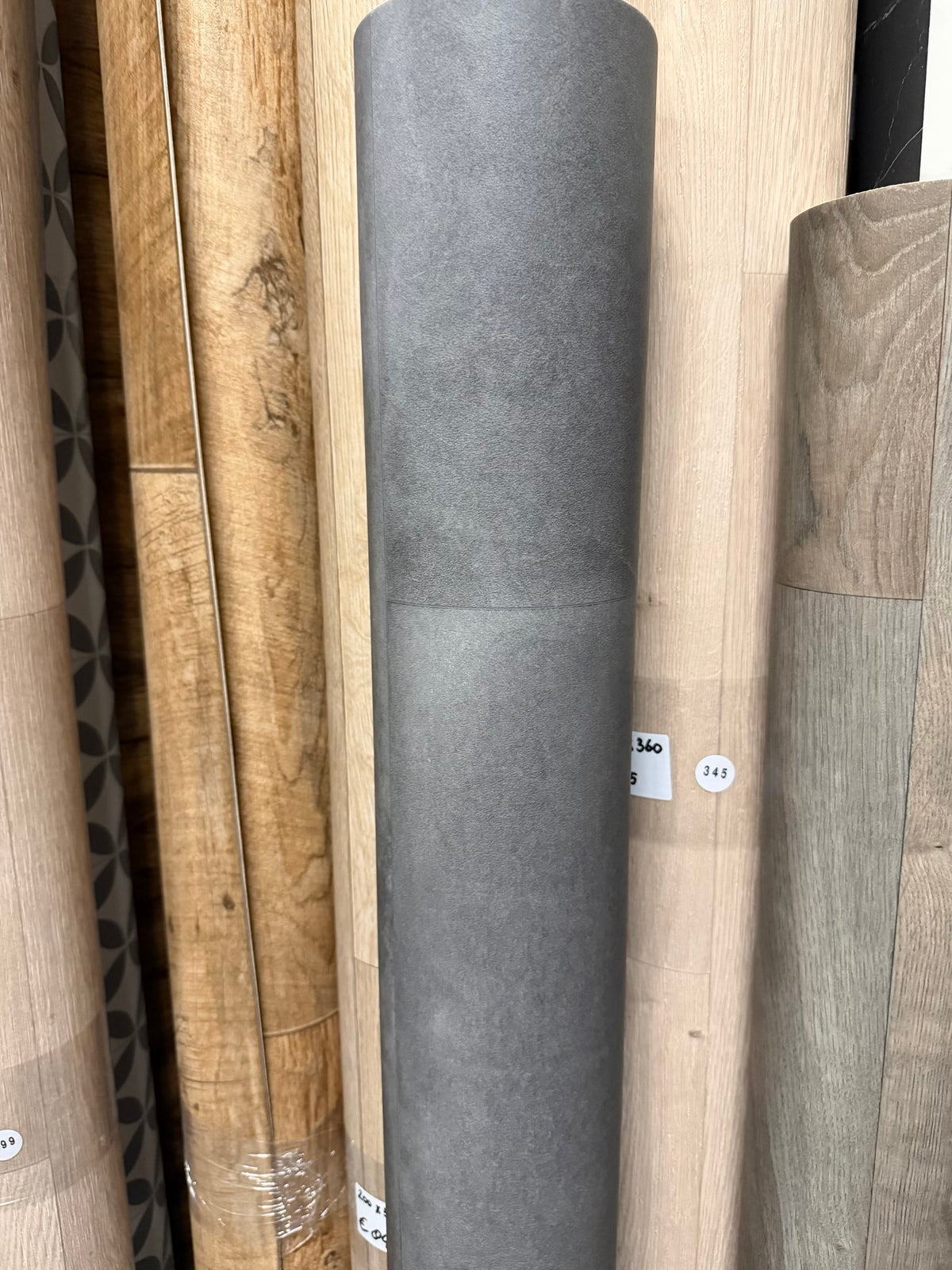 Antraciet Tegellook Vinyl Restpartij | 1,60x4,00 (6,4m2)