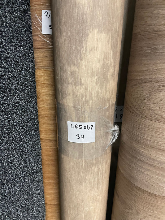 Gevlekt Bruin Eiken Vinyl Restant | 1,65x1,70mtr