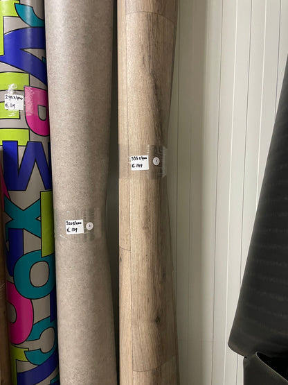 Greige Houtmotief Eiken Vinyl Restpartij | 3,35x4,00mtr