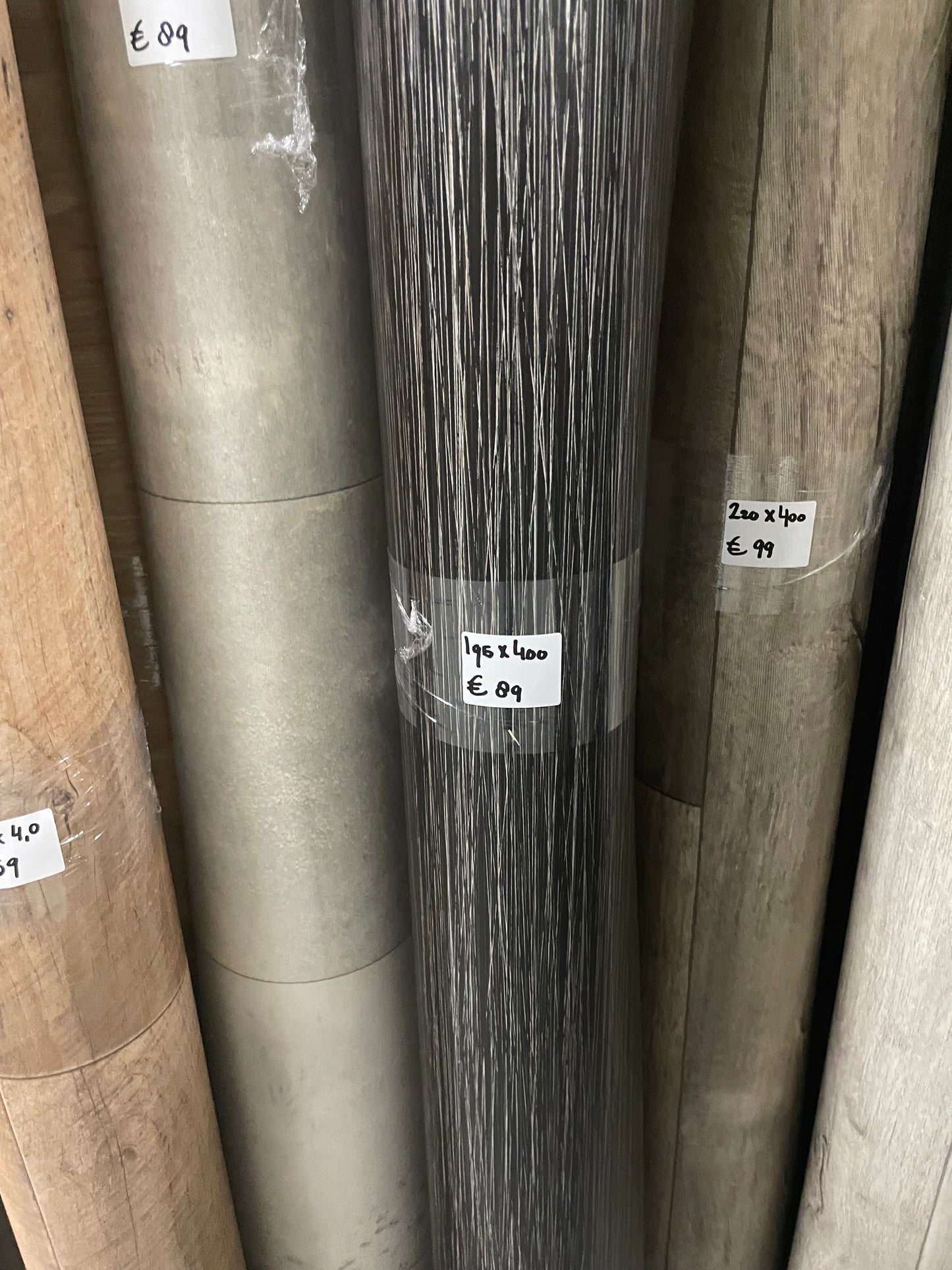 Zwart Bamboe look Vinyl Restpartij | 1,95x4,00mtr