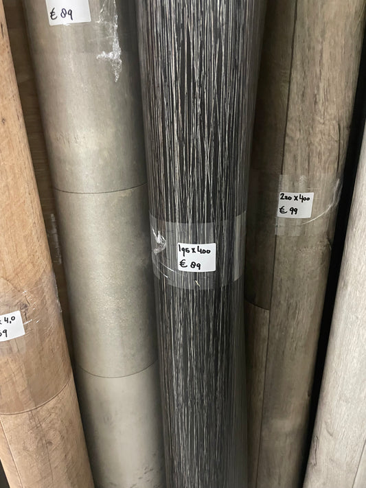 Zwart Bamboe look Vinyl Restpartij | 1,95x4,00mtr