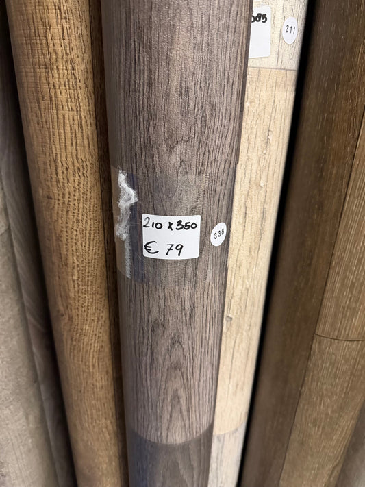 Donker Gerookt Eiken Vinyl Restpartij | 2,10x3,50mtr (7,4m2)