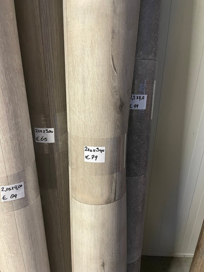 Licht Wit Eiken Vinyl Restpartij | 2,20x3,40mtr