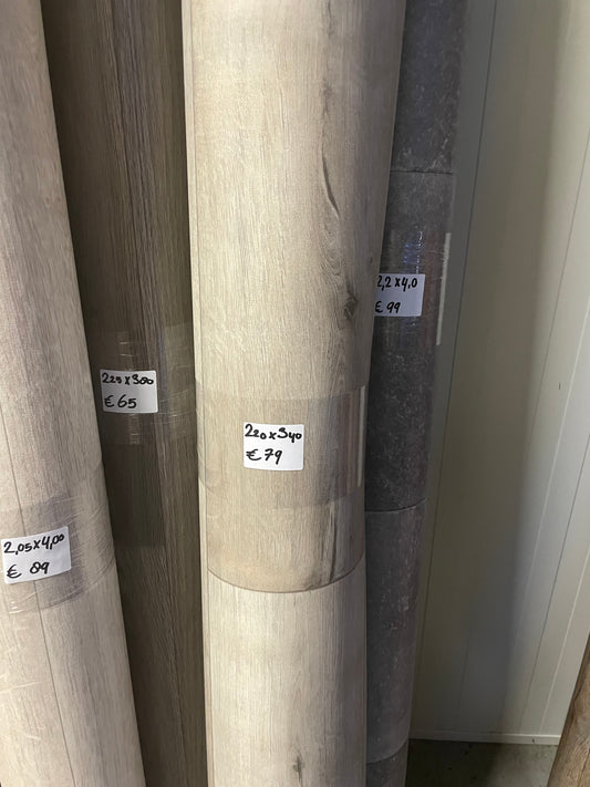 Licht Wit Eiken Vinyl Restpartij | 2,20x3,40mtr