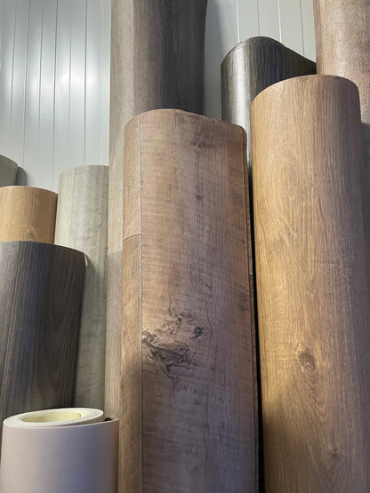 Landelijk Donkerbruin Eiken Vinyl Restpartij | 2,40x4,00mtr