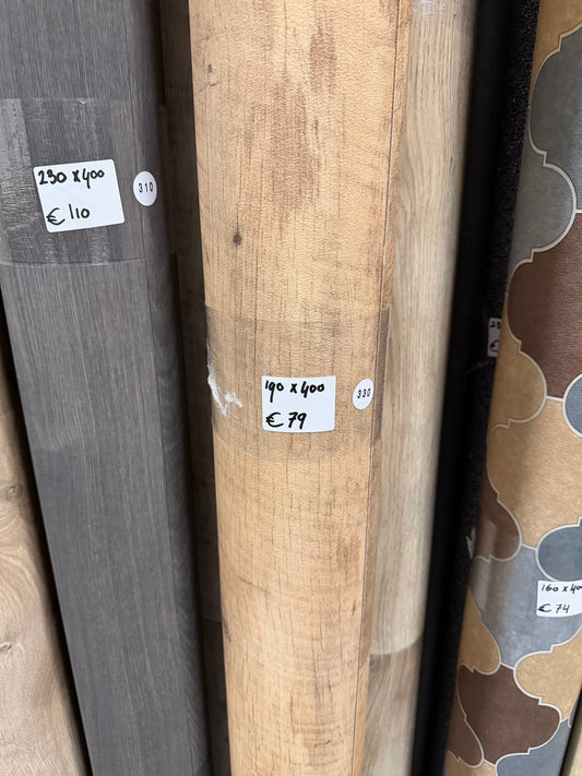 Naturel Eiken met Zaagsneden Vinyl Restpartij | 1,90x4,00mtr (7,6m2)