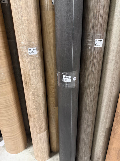 Donker Eiken Vinyl Restpartij | 1,85x4,00mtr