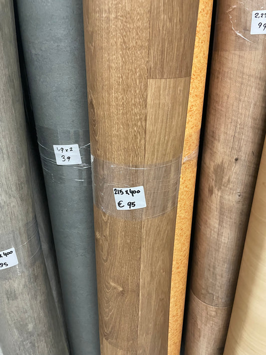 Donkerbruin Eiken Vinyl Restpartij | 2,15x4,00mtr