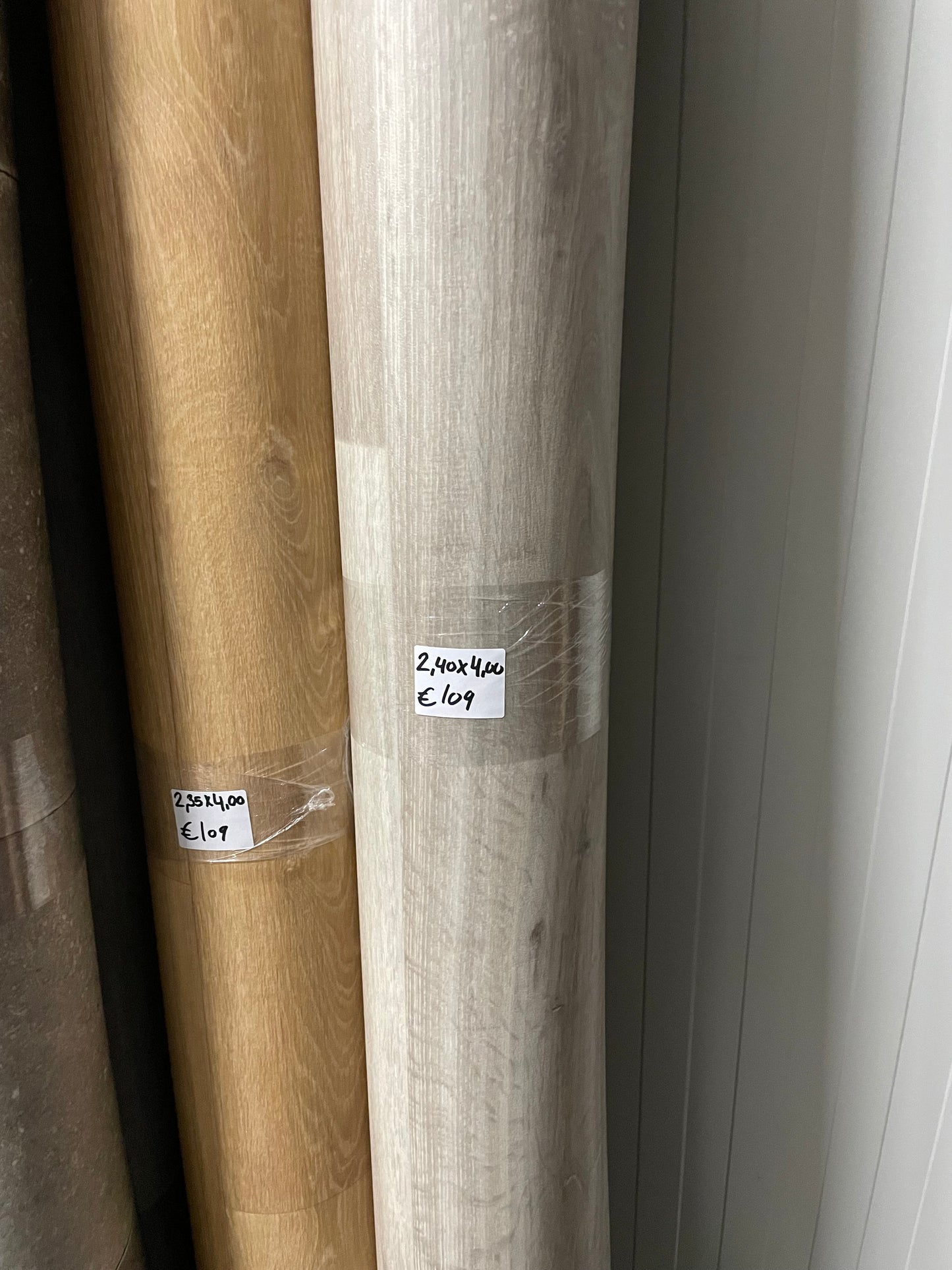 Wit Geolied Look Eiken Vinyl Restpartij | 2,40x4,00mtr