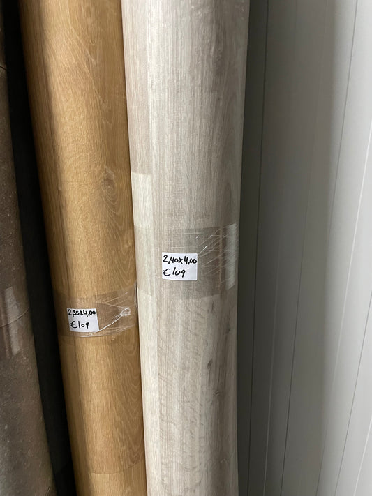 Wit Geolied Look Eiken Vinyl Restpartij | 2,40x4,00mtr