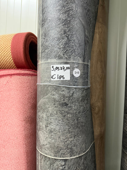 Antraciet Tegelmotief Vinyl Restpartij | 3,85x4,00mtr