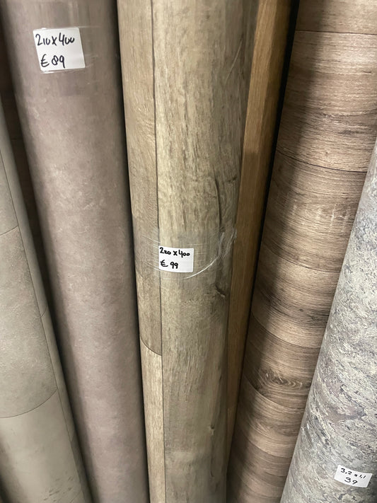 Grijsbruin Eiken Vinyl Coupon | 2,20x4,00mtr