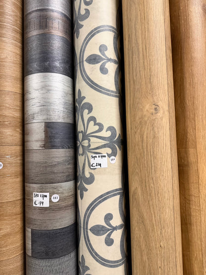 Sierlijk Patroon Licht Vinyl Restpartij | 3,90x4,00 (15,6m2)