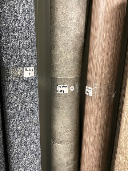 Tegelmotief Grijs Vinyl Restpartij | 3,35x4,00mtr