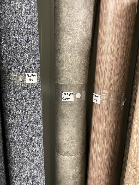 Tegelmotief Grijs Vinyl Restpartij | 3,35x4,00mtr