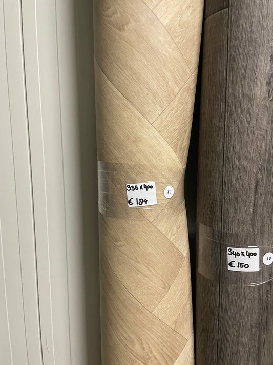Visgraat Licht Naturel Eiken Vinyl Restpartij |3,35x4,00mtr