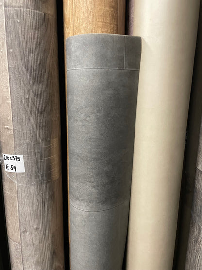 Antraciet Tegellook Vinyl Restpartij | 1,95x1,30mtr