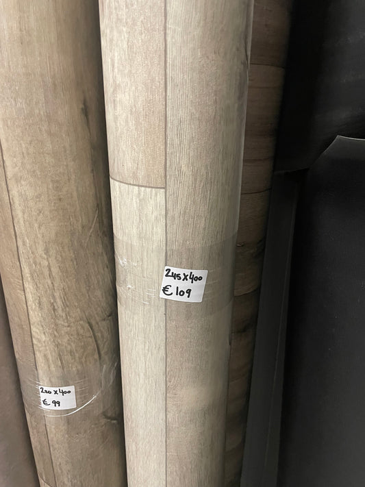 Licht Wit Eiken Vinyl Restpartij | 2,45x4,00mtr