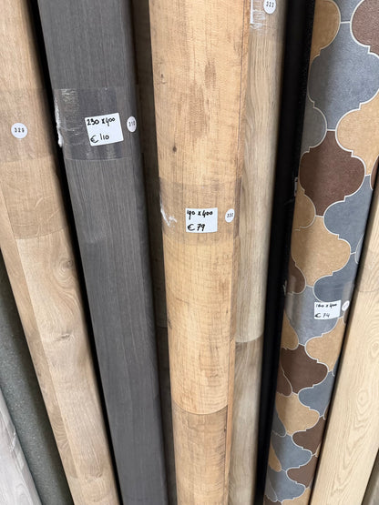 Naturel Eiken met Zaagsneden Vinyl Restpartij | 1,90x4,00mtr (7,6m2)
