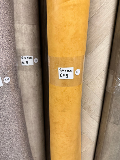 Oranje Gemarmerd Vinyl Restpartij | 2,00x4,00mtr