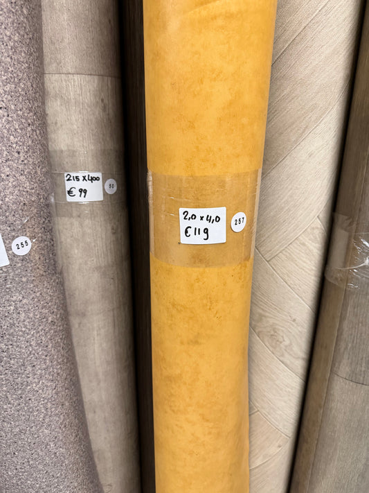 Oranje Gemarmerd Vinyl Restpartij | 2,00x4,00mtr
