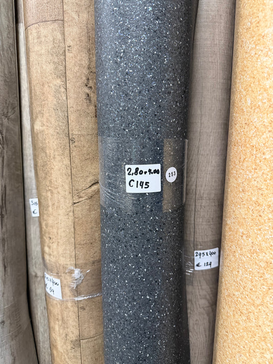 Donker Granito Vinyl Restpartij | 2,80x4,00mtr