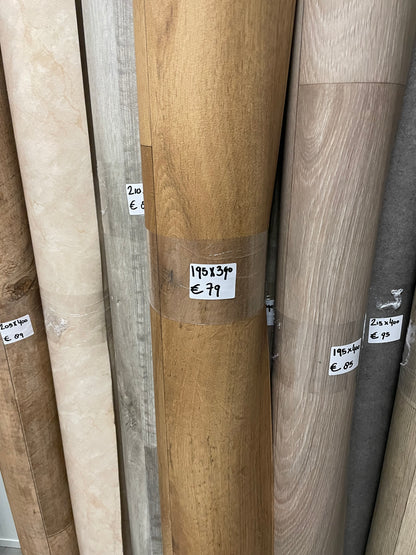 Warm Natuur Eiken Vinyl Restpartij | 1,95x3,90mtr