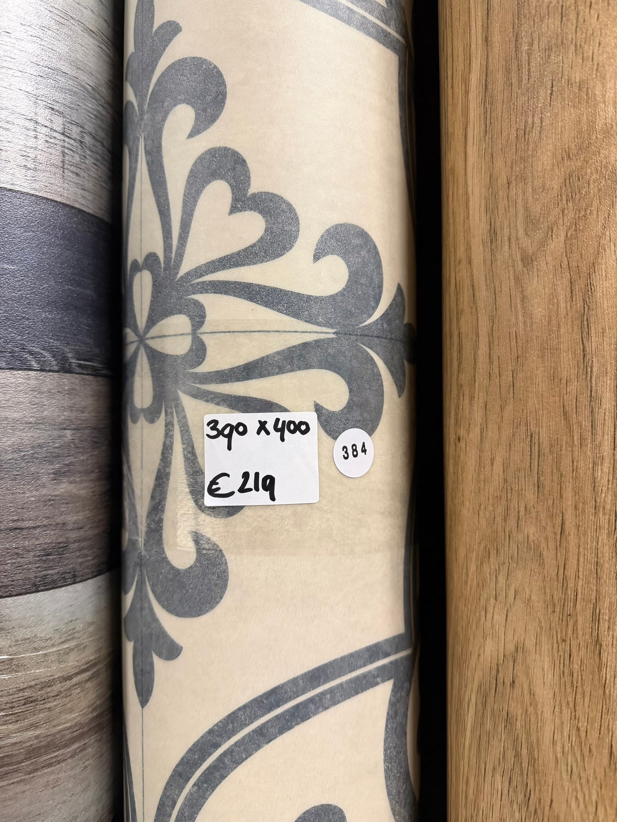 Sierlijk Patroon Licht Vinyl Restpartij | 3,90x4,00 (15,6m2)