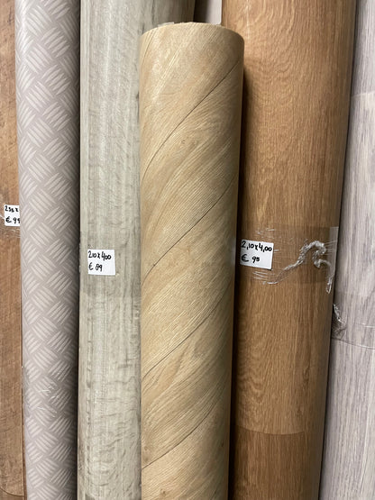 Visgraat Naturel Eiken Vinyl Restpartij | 1,45x4,00mtr - Vinylrestpartij.nl 