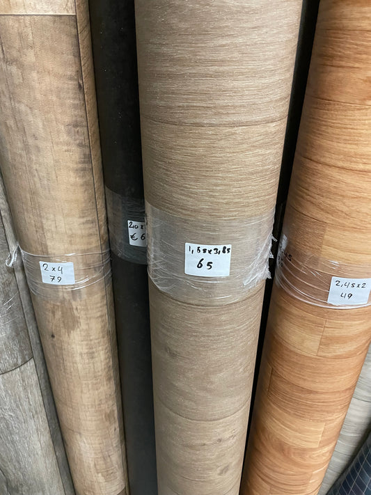 Naturel Eiken Vinyl Zeil Restpartij | 1,65x3,85mtr