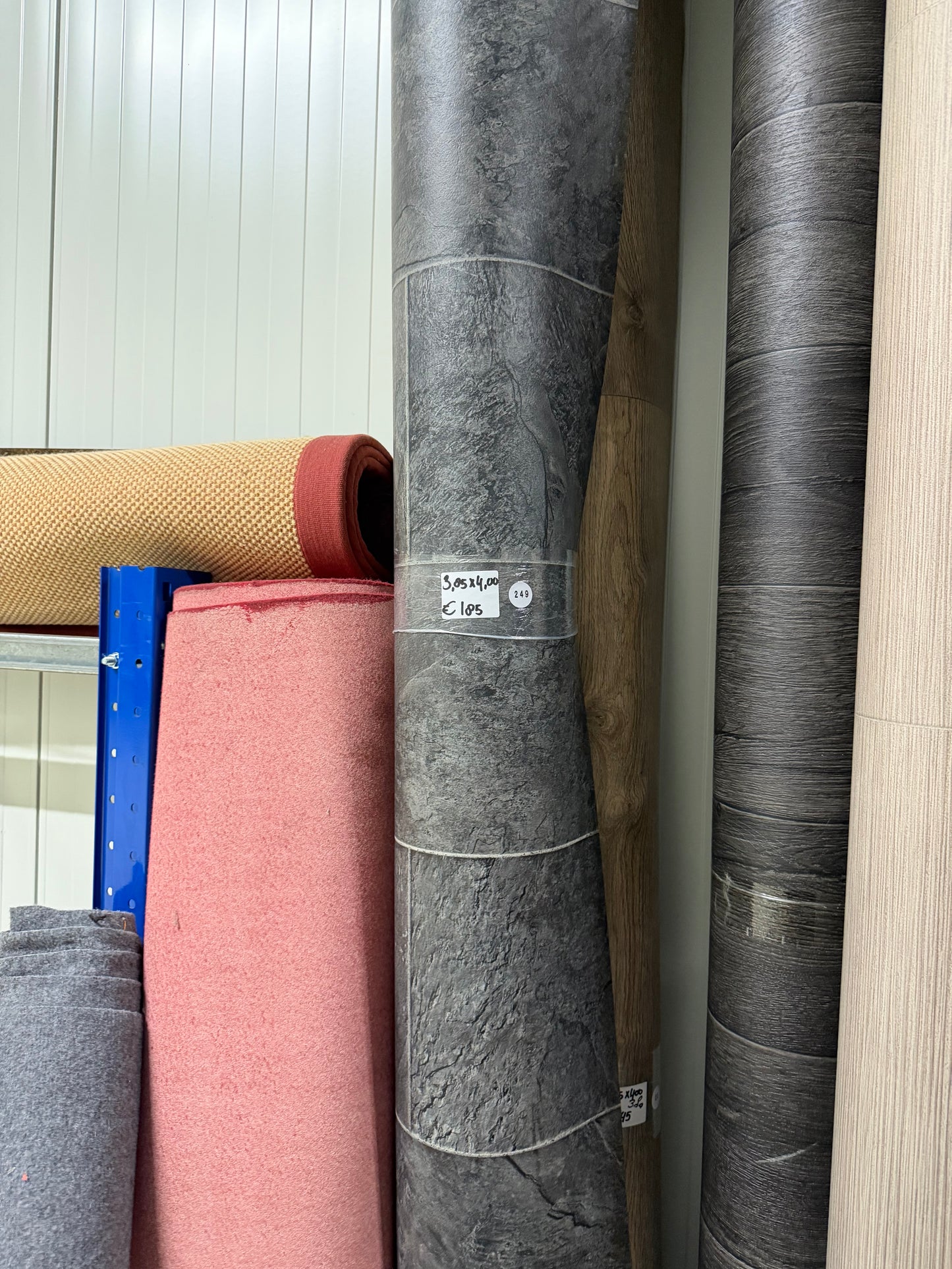 Antraciet Tegelmotief Vinyl Restpartij | 3,85x4,00mtr
