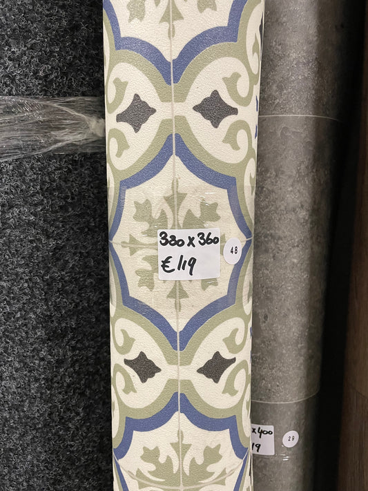 Portugese Gekleurde Tegels Vinyl Restpartij | 3,30x3,60mtr