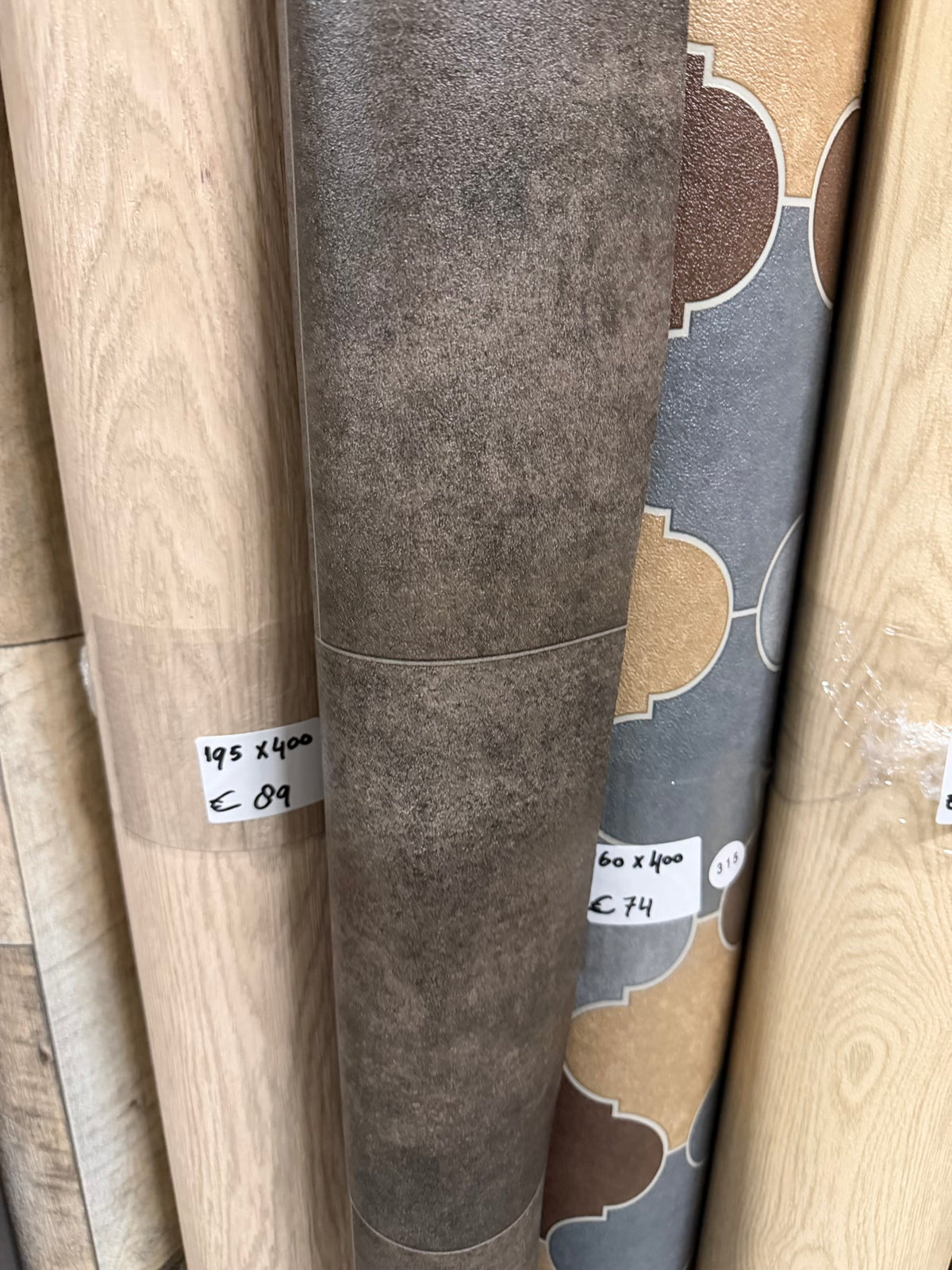 Tegellook Donker WC/Toilet Vinyl Restpartij | 1,25x1,30mtr (1,63m2)