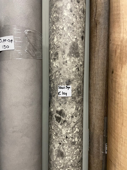 Grijs Terrazzo Vinyl Restpartij | 3,65x3,90mtr