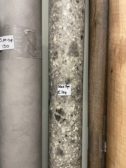 Grijs Terrazzo Vinyl Restpartij | 3,65x3,90mtr