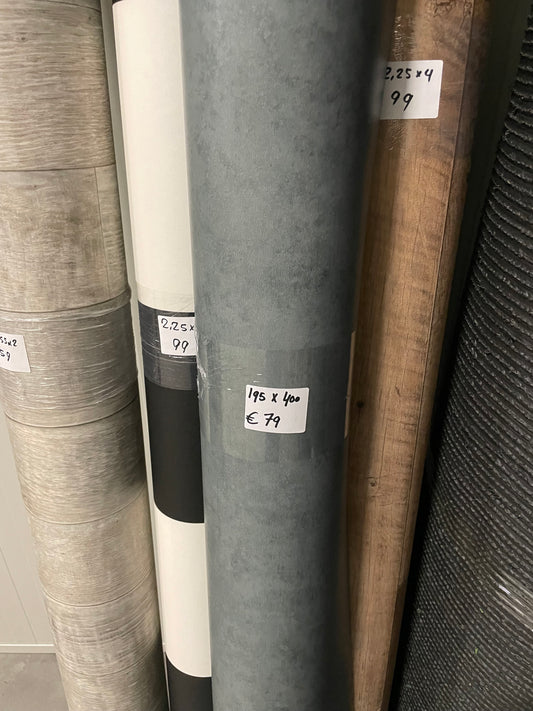 Antraciet Betonlook Vinyl Restpartij | 1,95x4,00mtr
