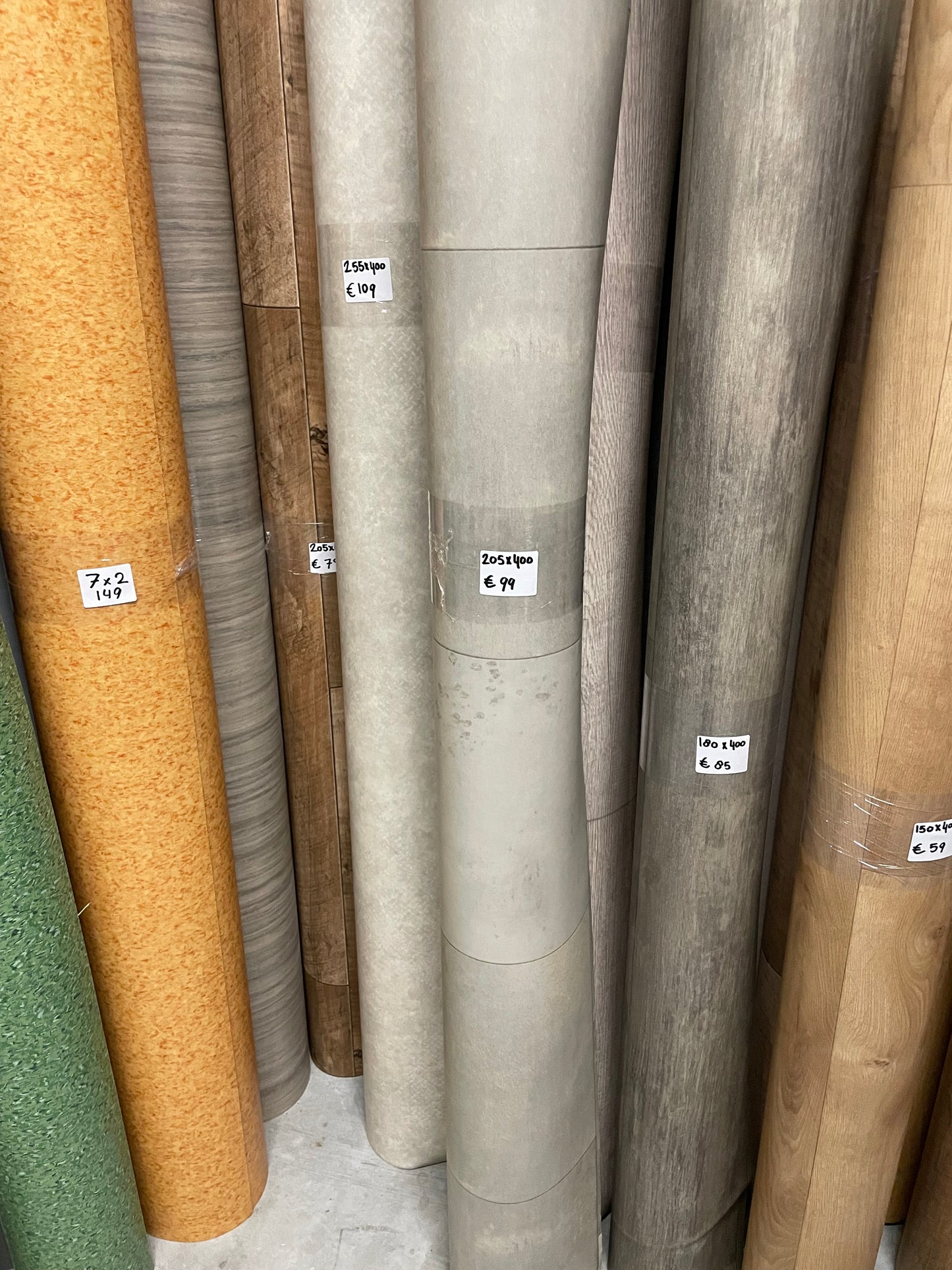 Grijs Tegelmotief Vloerzeil Vinyl Restpartij | 2,05x4,00mtr