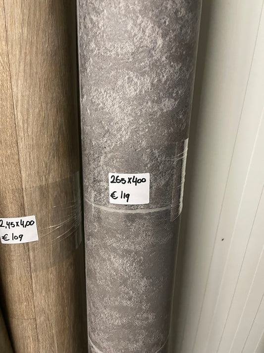 Donkergrijs Tegellook Vinyl Restpartij | 2,65x4,00mtr