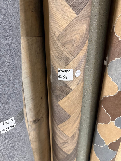 Bruin Multikleur Visgraat Vinyl Restpartij | 1,65x4,00mtr (6,6m2)