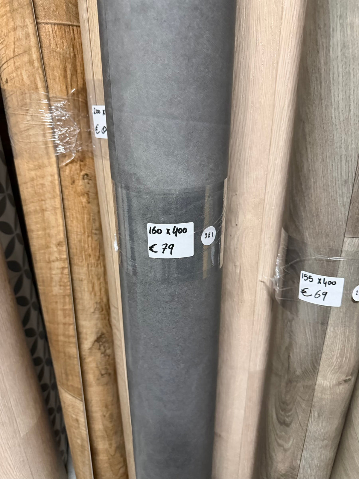 Antraciet Tegellook Vinyl Restpartij | 1,60x4,00 (6,4m2)