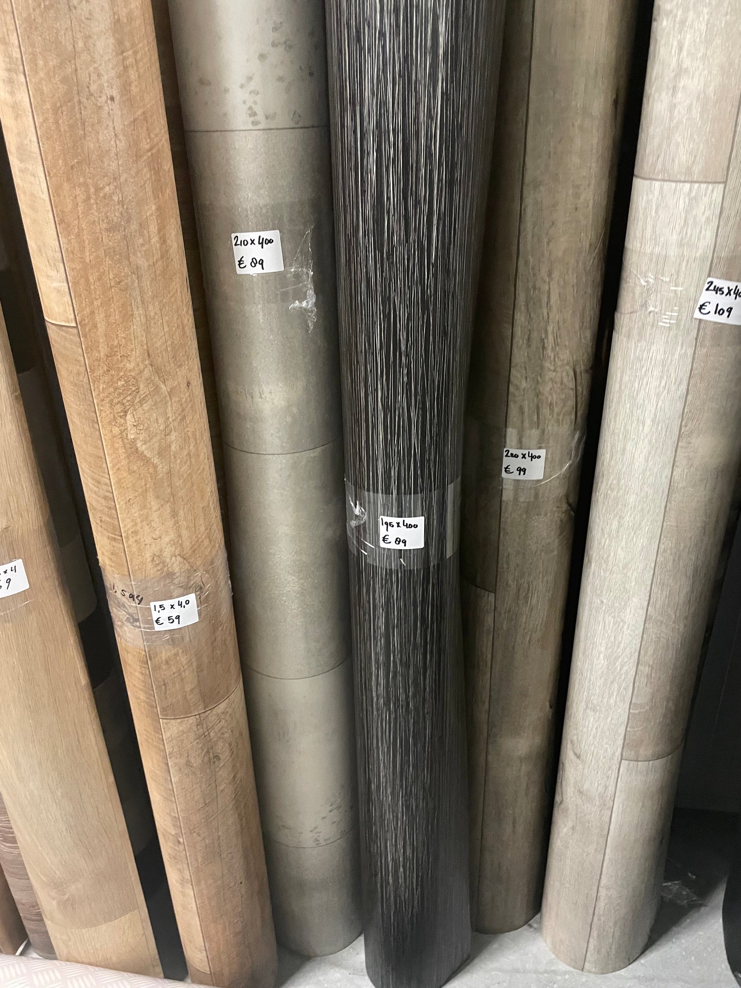 Zwart Bamboe look Vinyl Restpartij | 1,95x4,00mtr