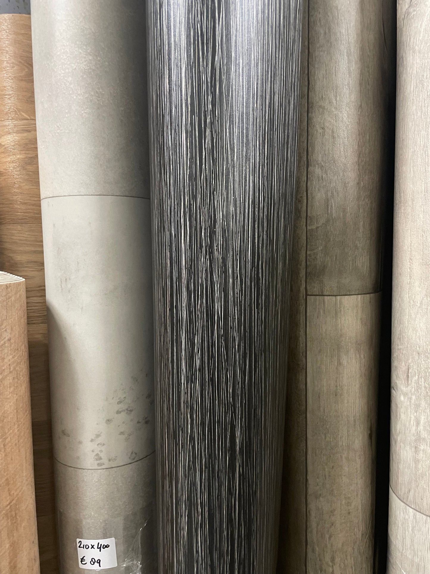 Zwart Bamboe look Vinyl Restpartij | 1,95x4,00mtr