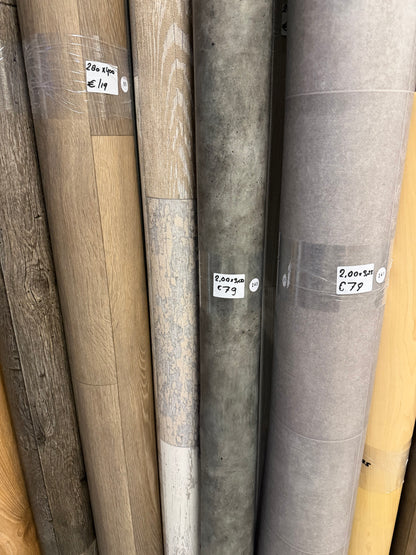 Donkergrijs Betonlook Vinyl Restpartij | 2,00x3,00mtr