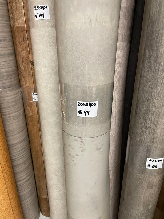 Grijs Tegelmotief Vloerzeil Vinyl Restpartij | 2,05x4,00mtr