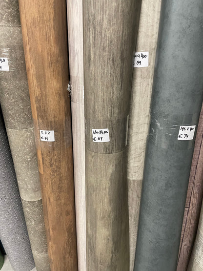 Donkerbruin Eiken Vinyl Restpartij | 1,60x4,00mtr